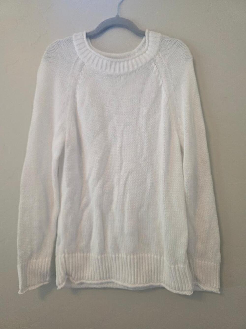 Lilly Pulitzer White Cotton Chunky Knit Pullover Sweater Large